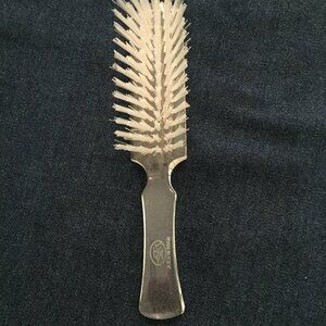 Vtg FULLER Hairbrush Clear Lucite Acrylic Handle Brush 6 Row 8" Made in USA